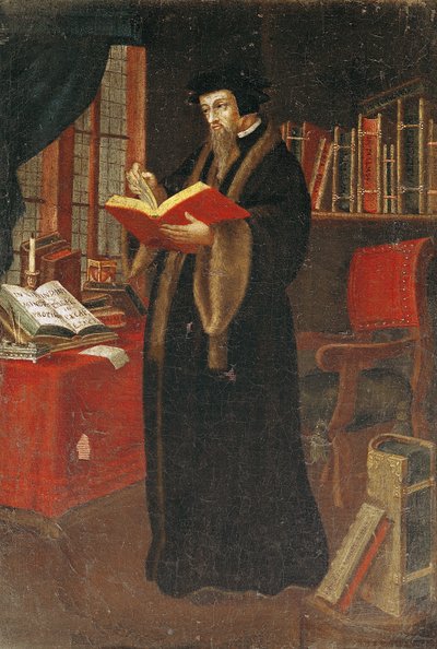 Portrait of John Calvin (1509-64) by French School